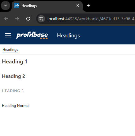 Heading | Profitbase Docs