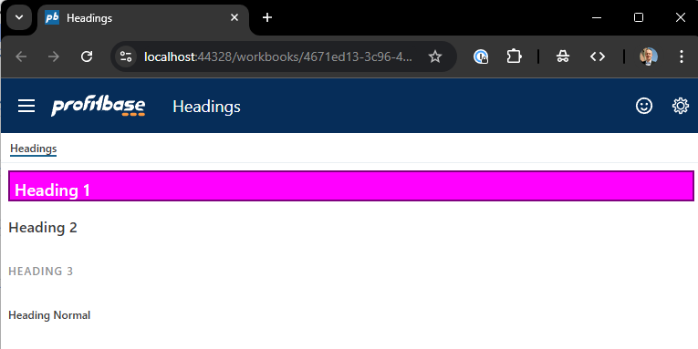 Heading | Profitbase Docs